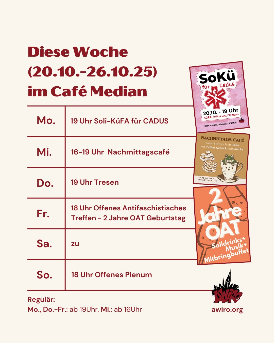 Awiro Wochenübersicht KW 43