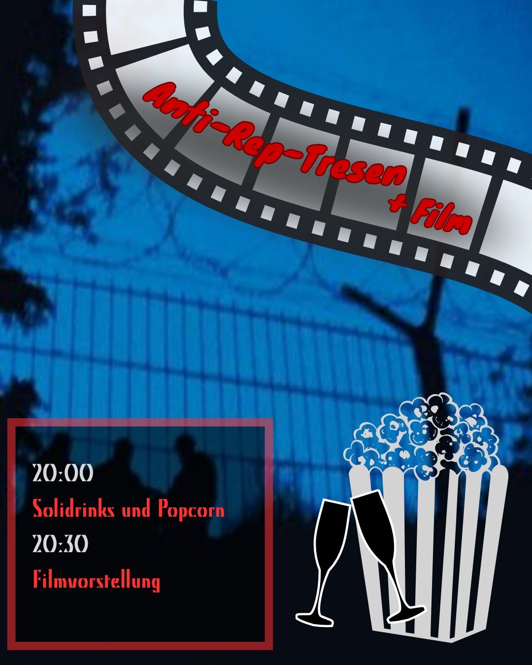 Sharepic für Anti-Rep-Tresen + Film im Median 20:00 Solidrinks + Popcorn 20:30 Uhr Film