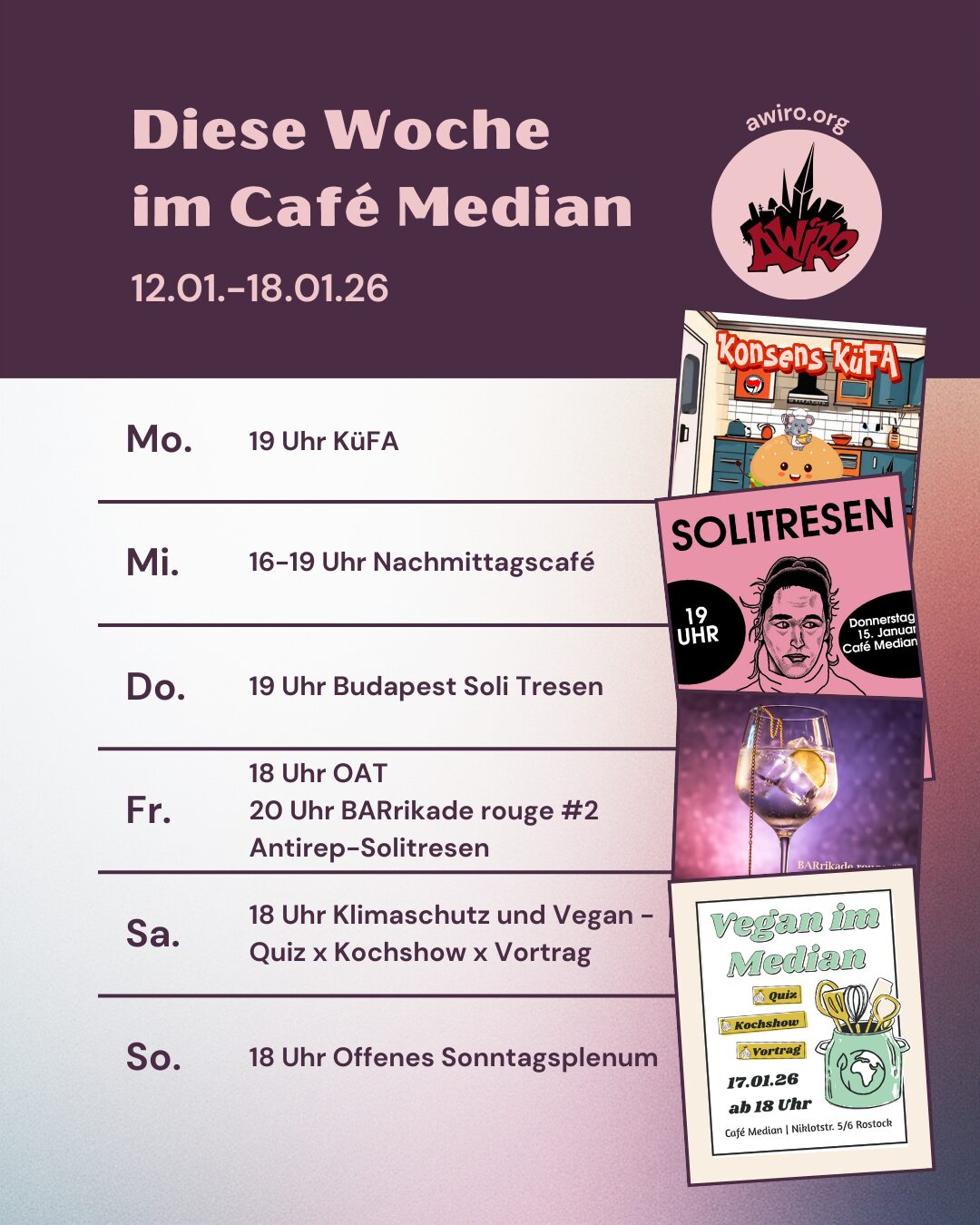 Awiro Wochenübersicht KW 03 2026