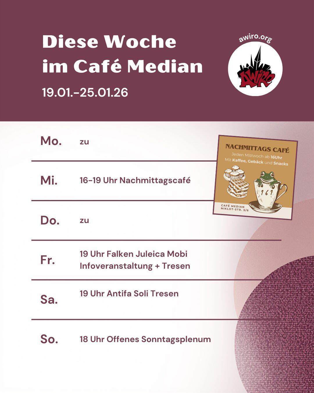 Awiro Wochenübersicht KW 04 2026