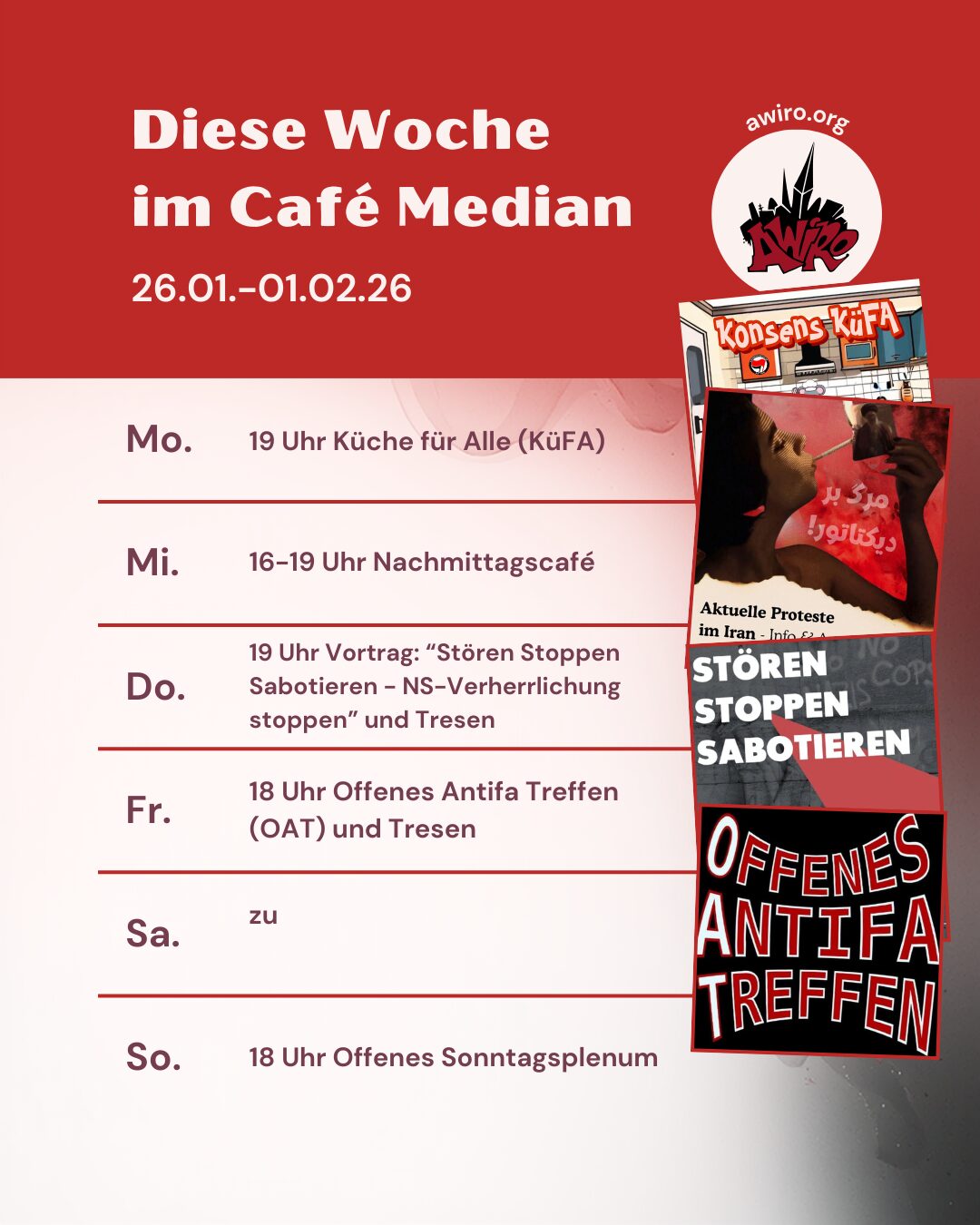 Awiro Wochenübersicht KW 05 2026